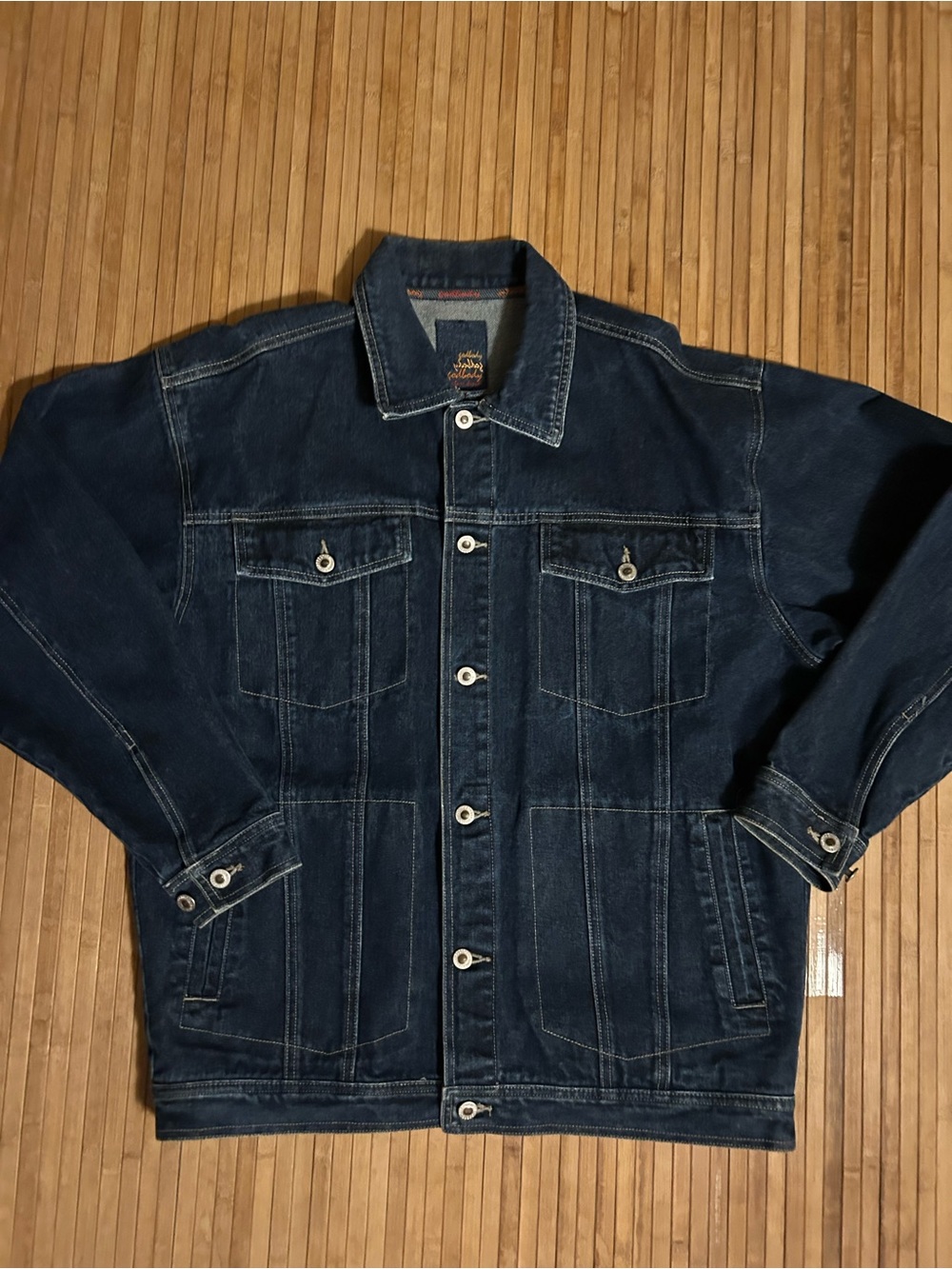 Godbody Men’s L Dark Wash Darkwash Cotton Vintage Y2K Early 2000s Denim Jacket